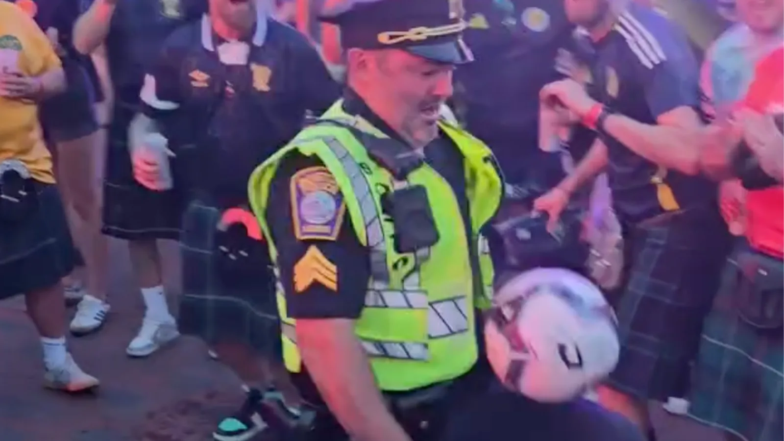 Boston Police Officer Impresses Fans With Football Skills at World Cup Fan Fest
