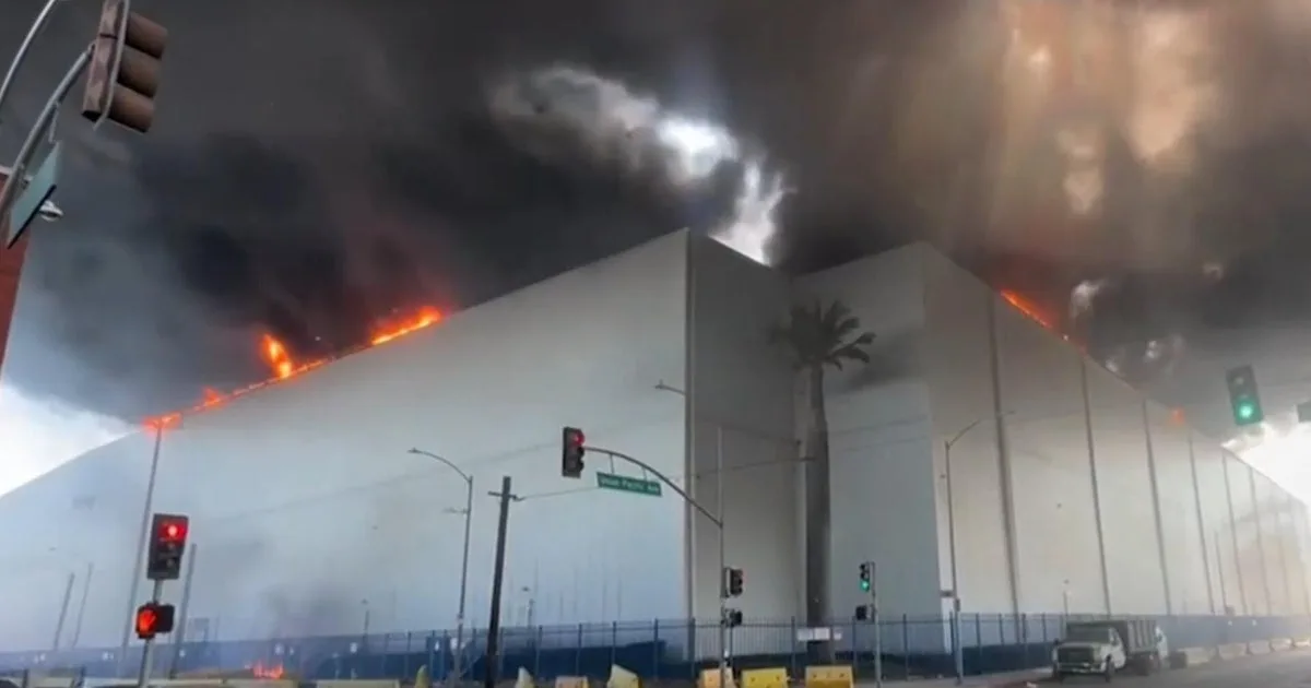 Boyle Heights Warehouse Fire Continues to Burn, Prompts Air Quality Warnings