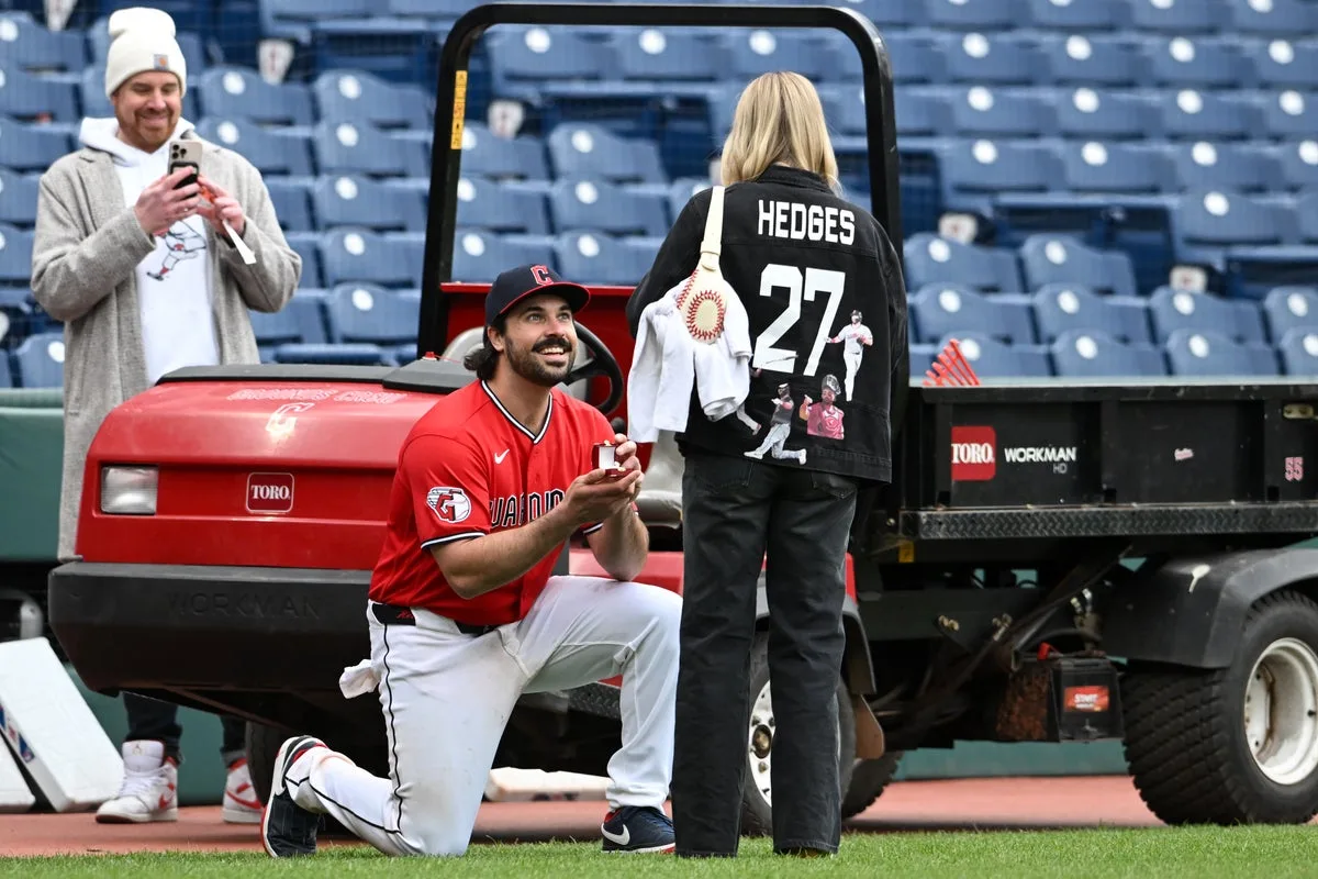 Cleveland Guardians' Austin Hedges Proposes on Field After Win Over Orioles