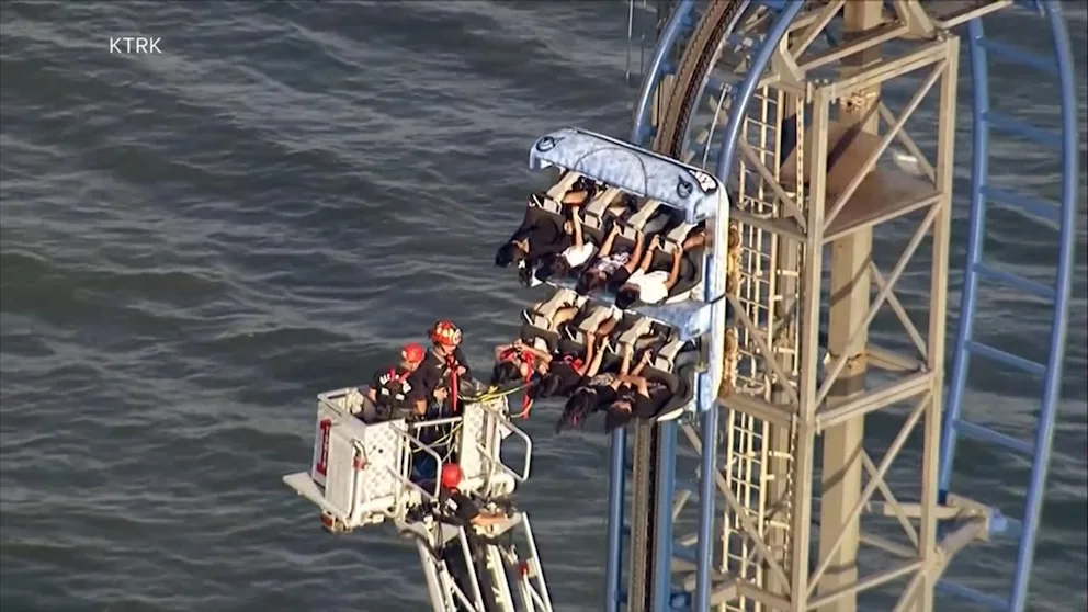 Eight Rescued After Roller Coaster Malfunction at Galveston Amusement Park