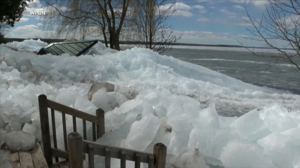 Flooding and Ice Chunks Damage Homes in Northern Michigan Storm