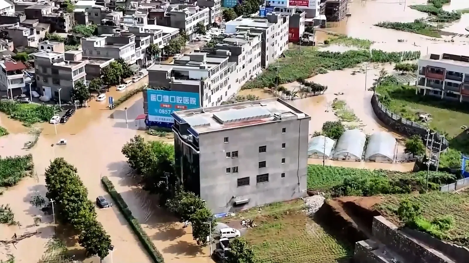 Floodwaters Submerge Homes and Farmland in China’s Guizhou Province