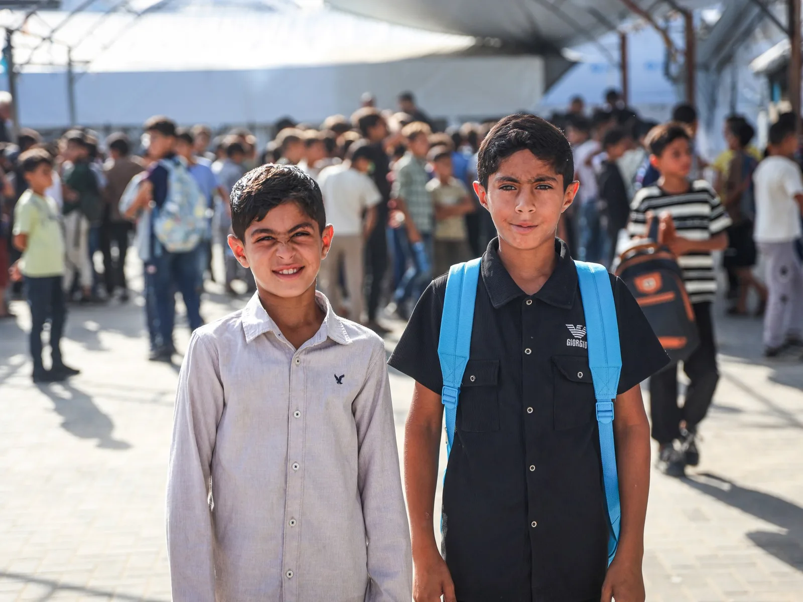 Gaza Students Return to School in Makeshift Spaces After Three Years of Disruption