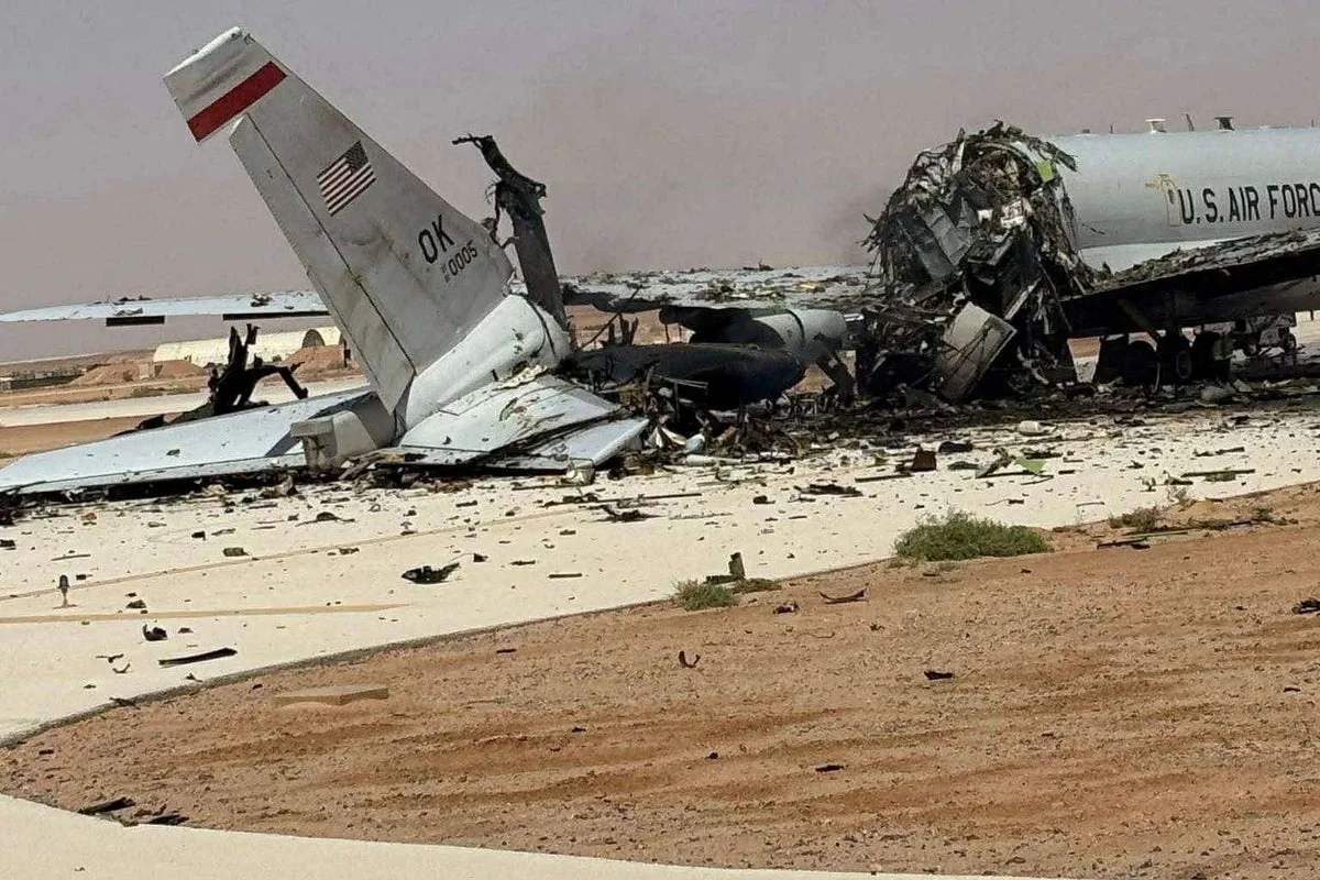 Images Show Wrecked US E-3 Sentry Aircraft After Attack on Saudi Air Base