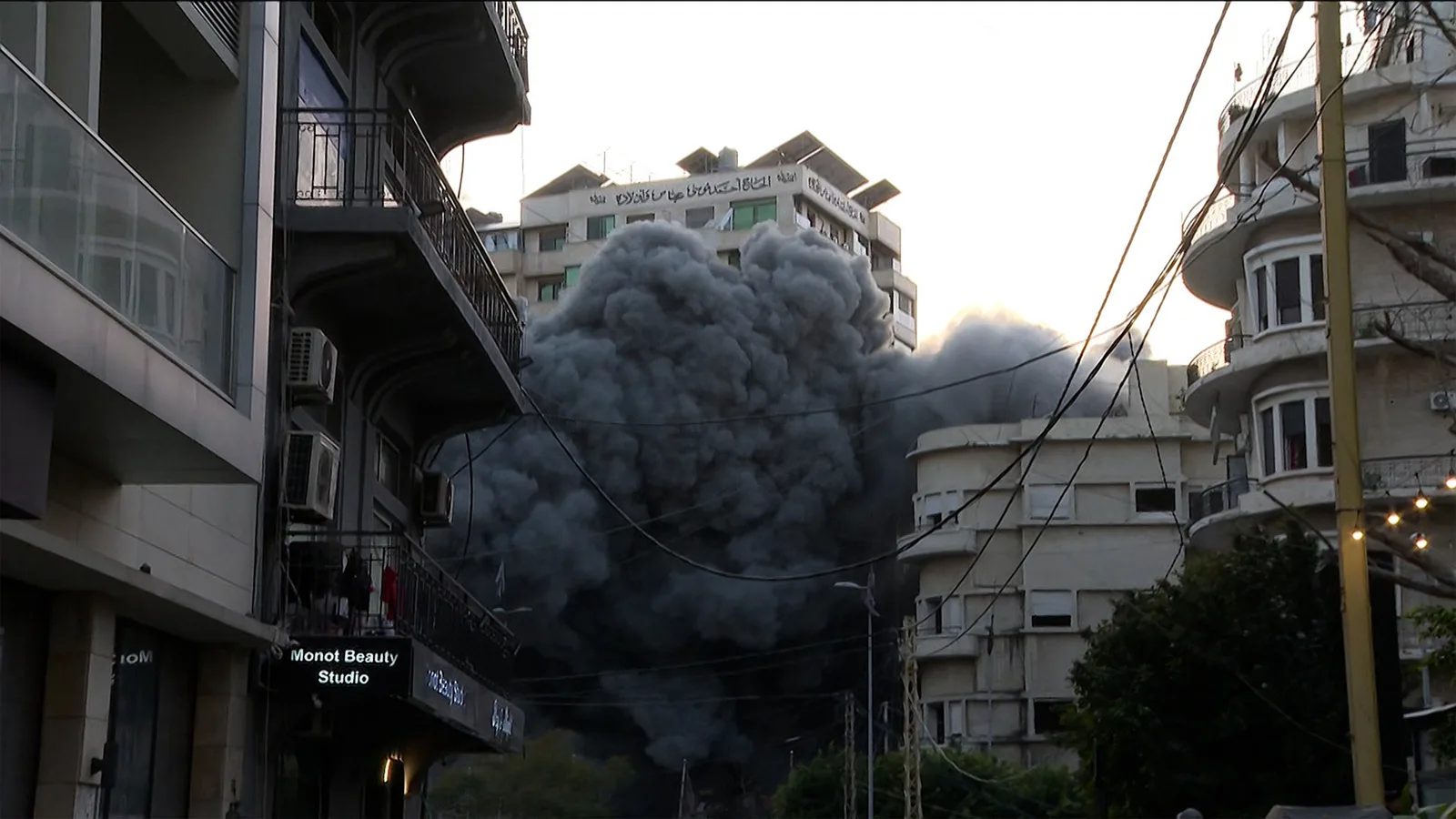 Israeli Airstrike Hits Central Beirut Building During Live Broadcast