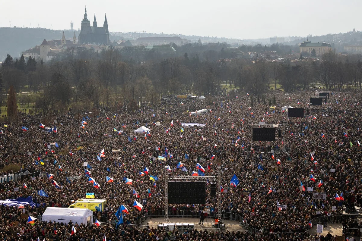Large-Scale Protest in Prague Targets Czech Prime Minister Andrej Babiš's Government