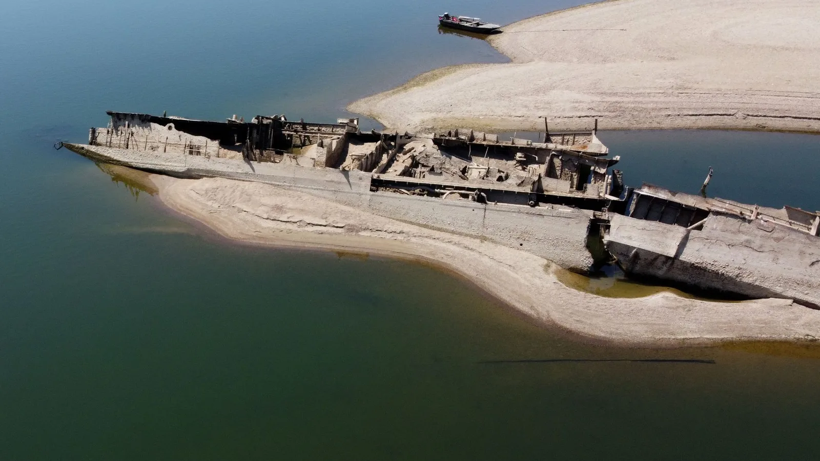 Low Danube Water Levels Reveal Sunken World War II German Warships