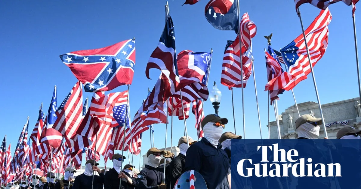 Masked Group Marches With Confederate Flags in Washington DC on July 4th