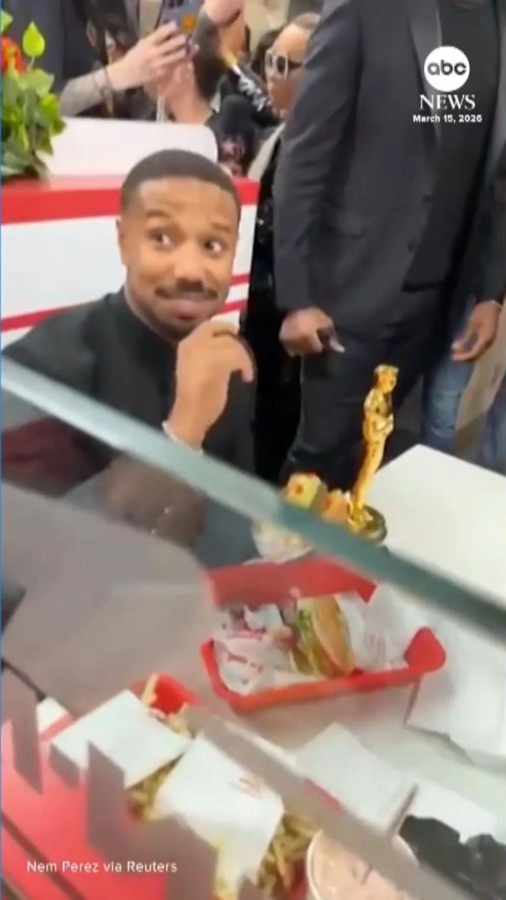 Michael B. Jordan Celebrates Best Actor Oscar Win at In-N-Out Burger