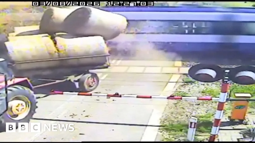 Passenger Train Collides with Farm Trailer at Polish Level Crossing
