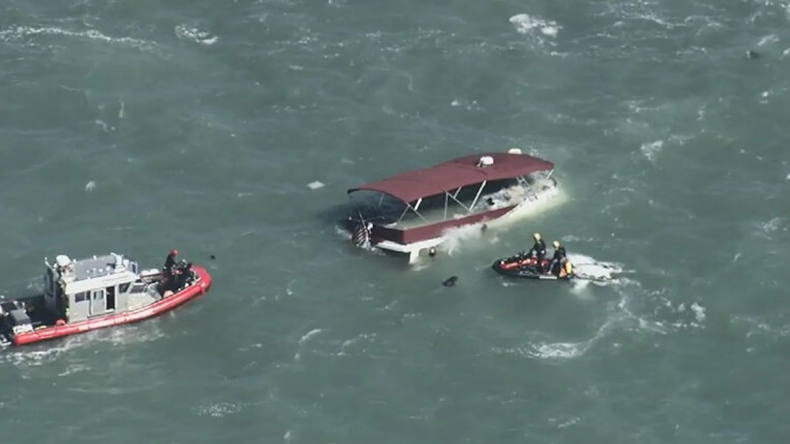 Rescue Operation After Boat Sinks Near Alcatraz Island Leaves One Missing