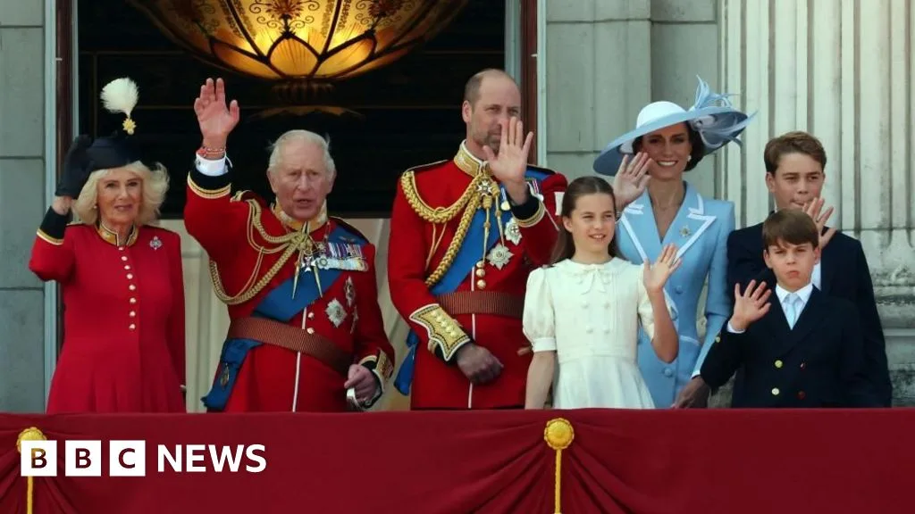 Royal Family Attends Trooping the Colour and Red Arrows Flypast at Buckingham Palace