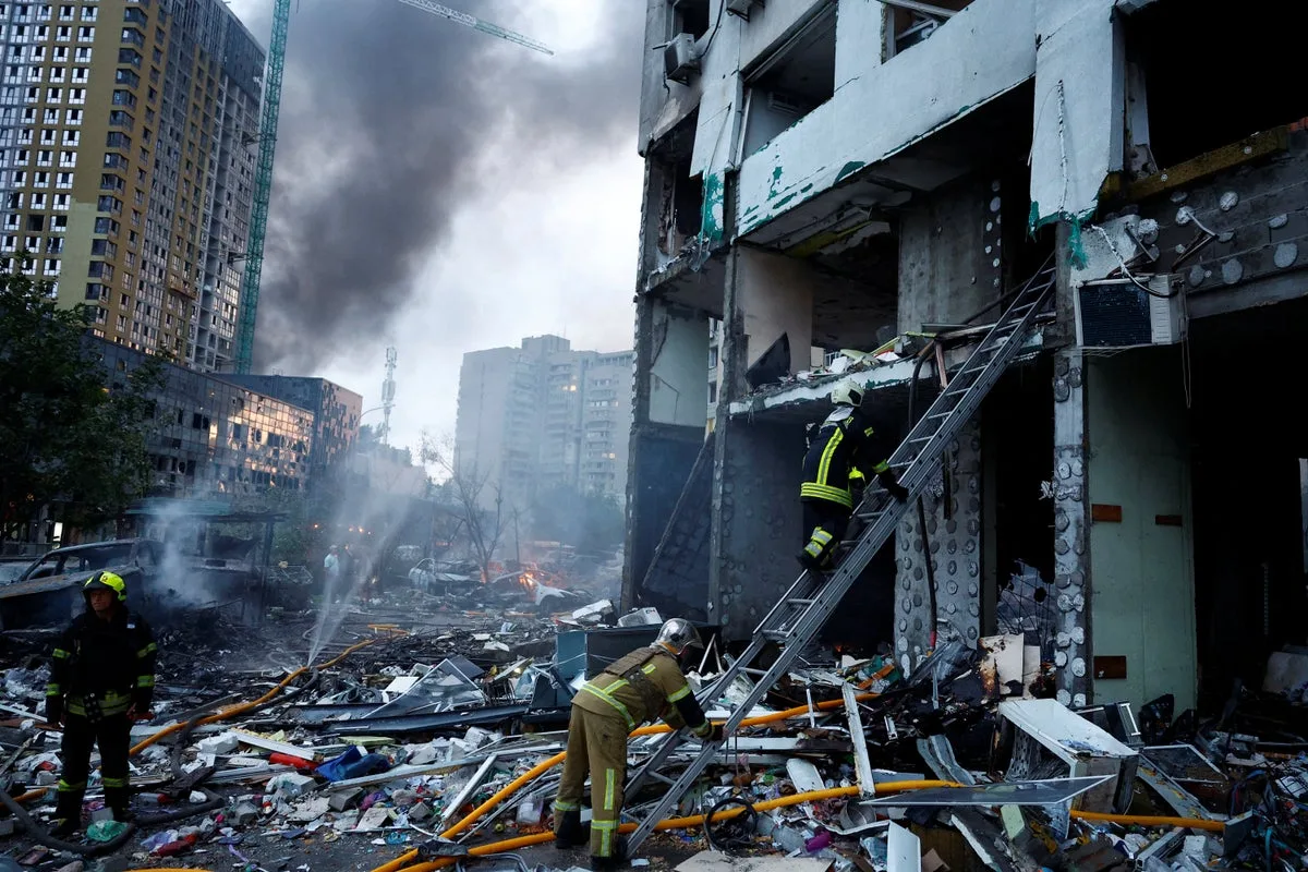 Russian Missile and Drone Attack Hits Kyiv, Causing Civilian Casualties