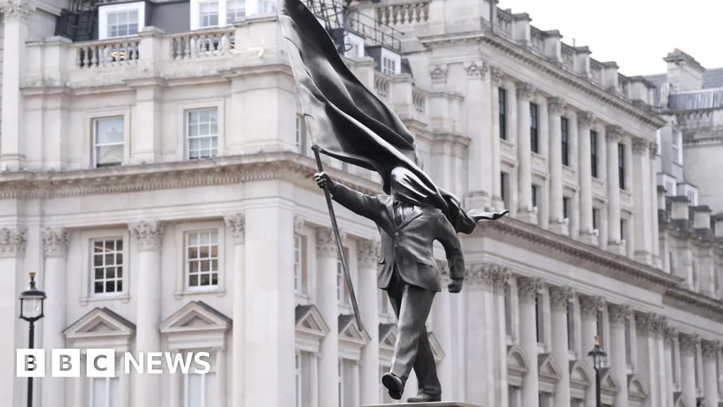 Statue Bearing Banksy Signature Appears on Plinth in Central London